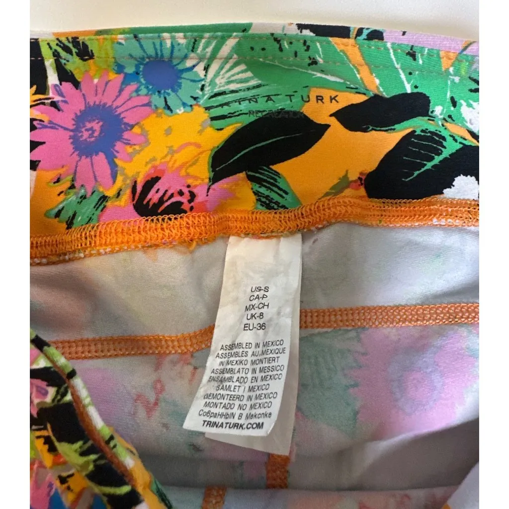 Trina Turk Womens Floral Capri Leggings, Small - Image 4