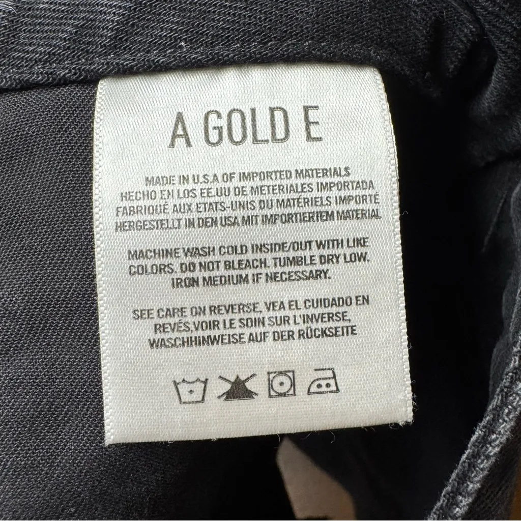 AGOLDE Criss Cross Denim Skirt Miniskirt Crossover Wrap Mini Black 28 - Image 10