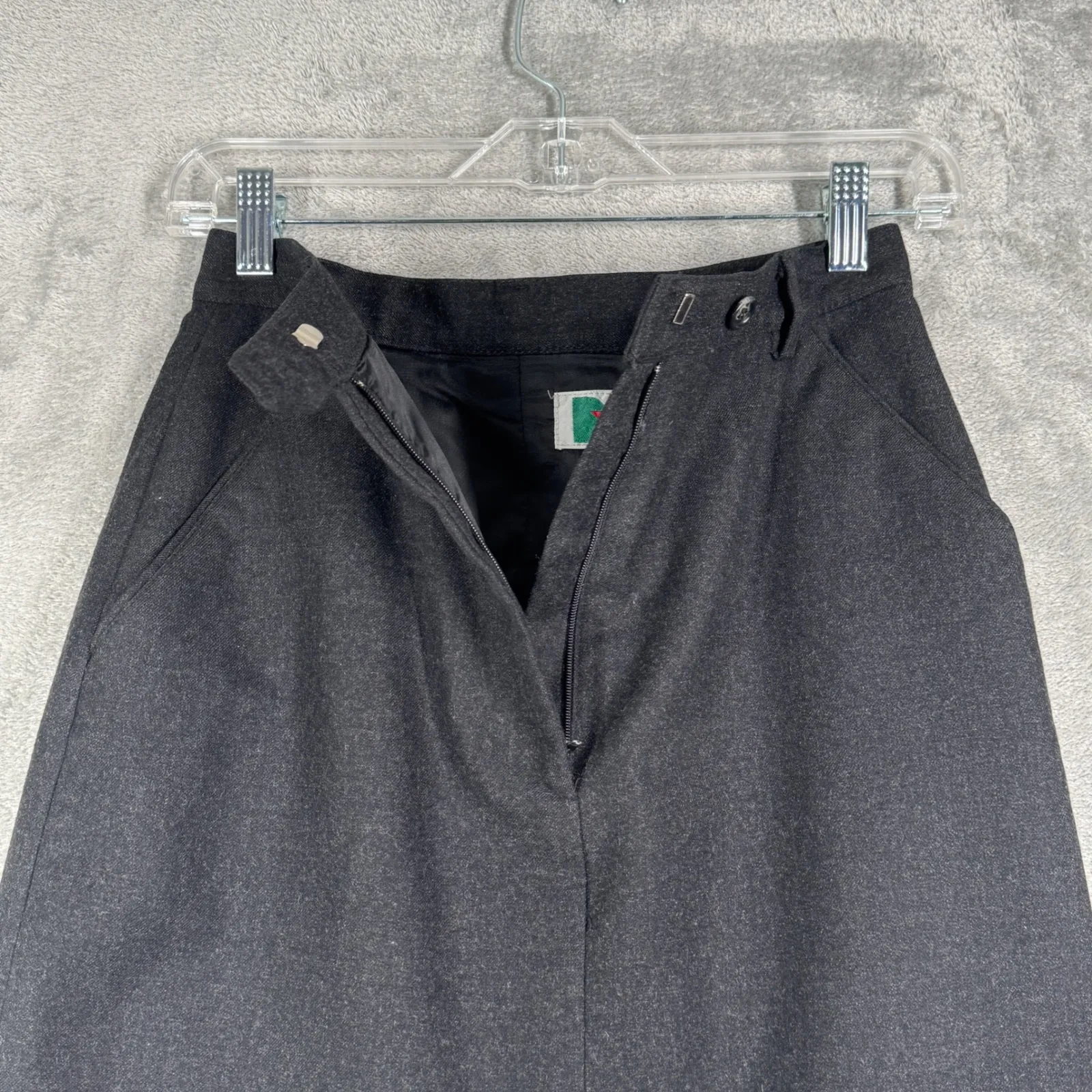 Diane Von Furstenberg Skirt Wool Career Business Academia Vintage‎ Dark Gray 2 - Image 5