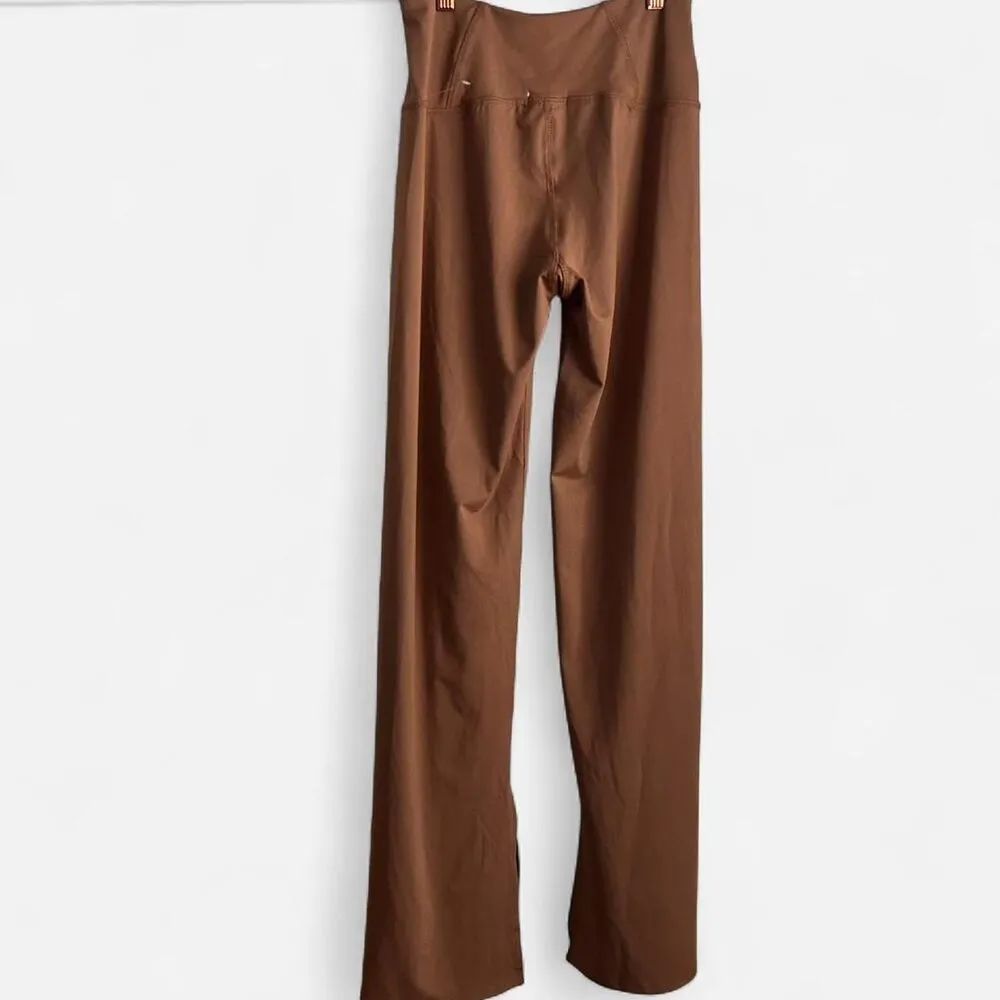 Free People Movement Split Hem Flare Leggings boho athleisure Brown Small - Image 4