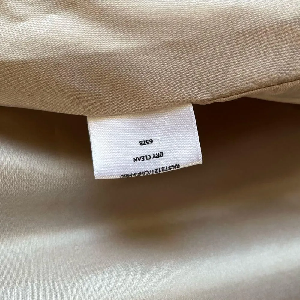 Eileen Fisher Jacket Tan Silk & Linen Open Front Crinkle Look Blazer EUC Sz M(?) - Image 6