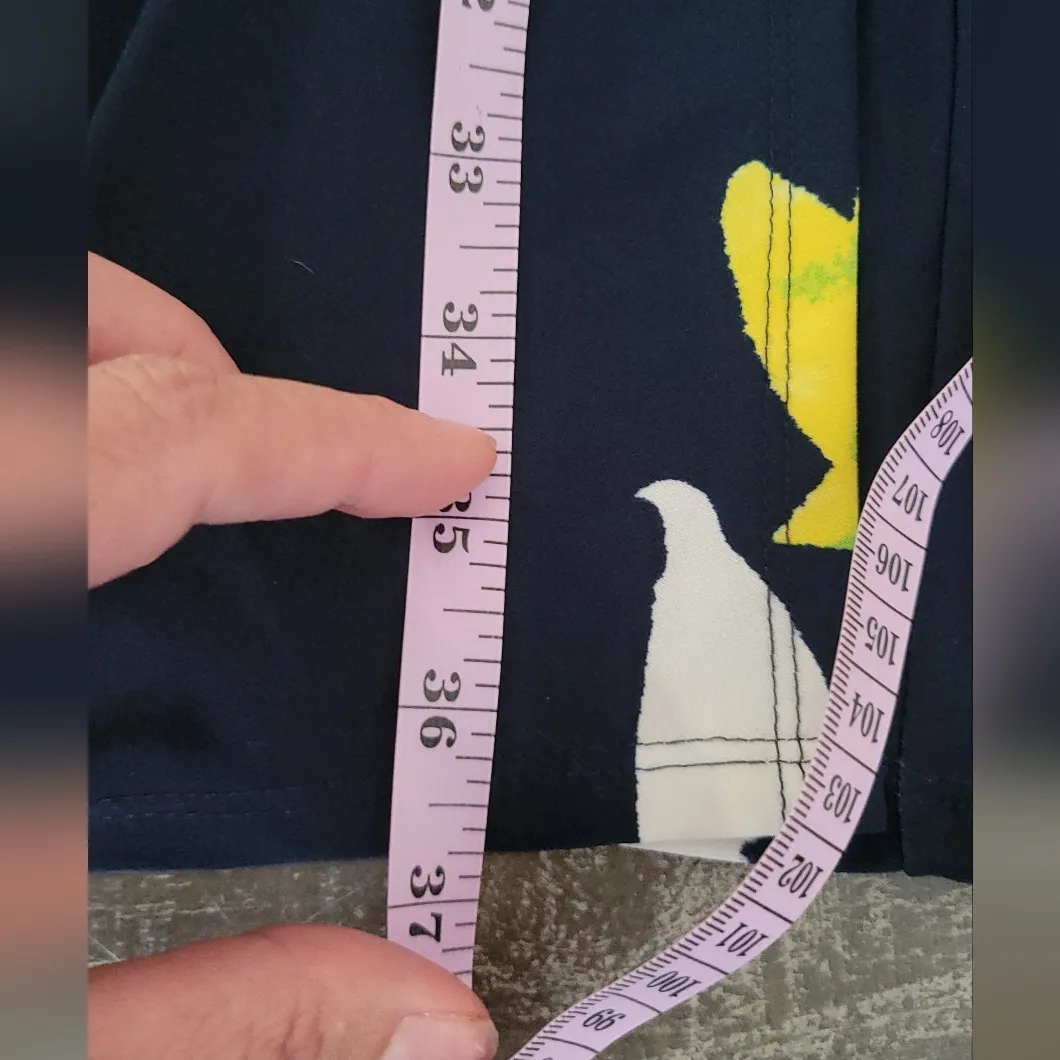 Ralph Lauren Navy Blue Floral Print‎ Jersey Ruched Dress Size 4 - Image 14