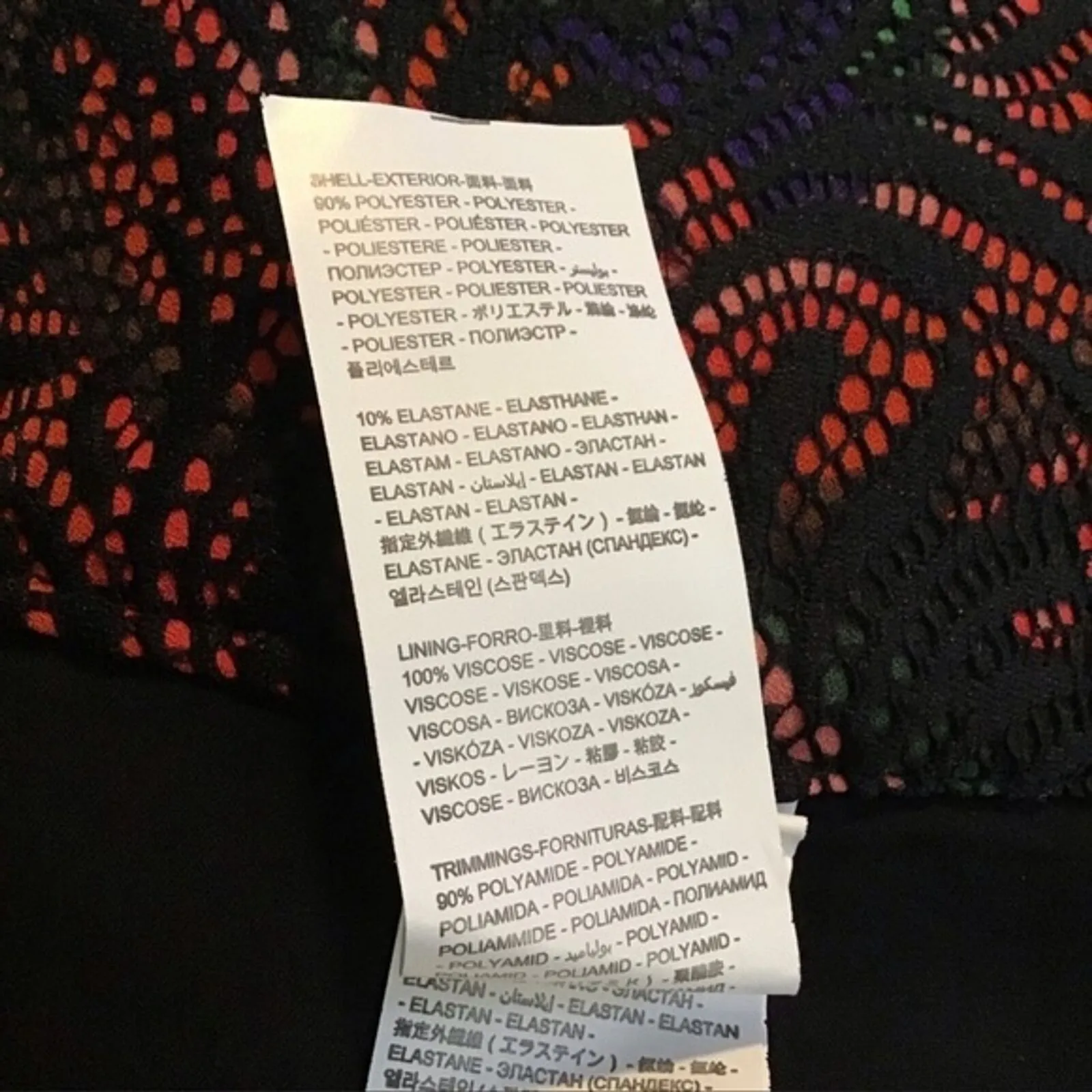 Desigual Skirt Women 2 Black Red Geometric Colorines A-Line Artsy Art to Wear - Image 10