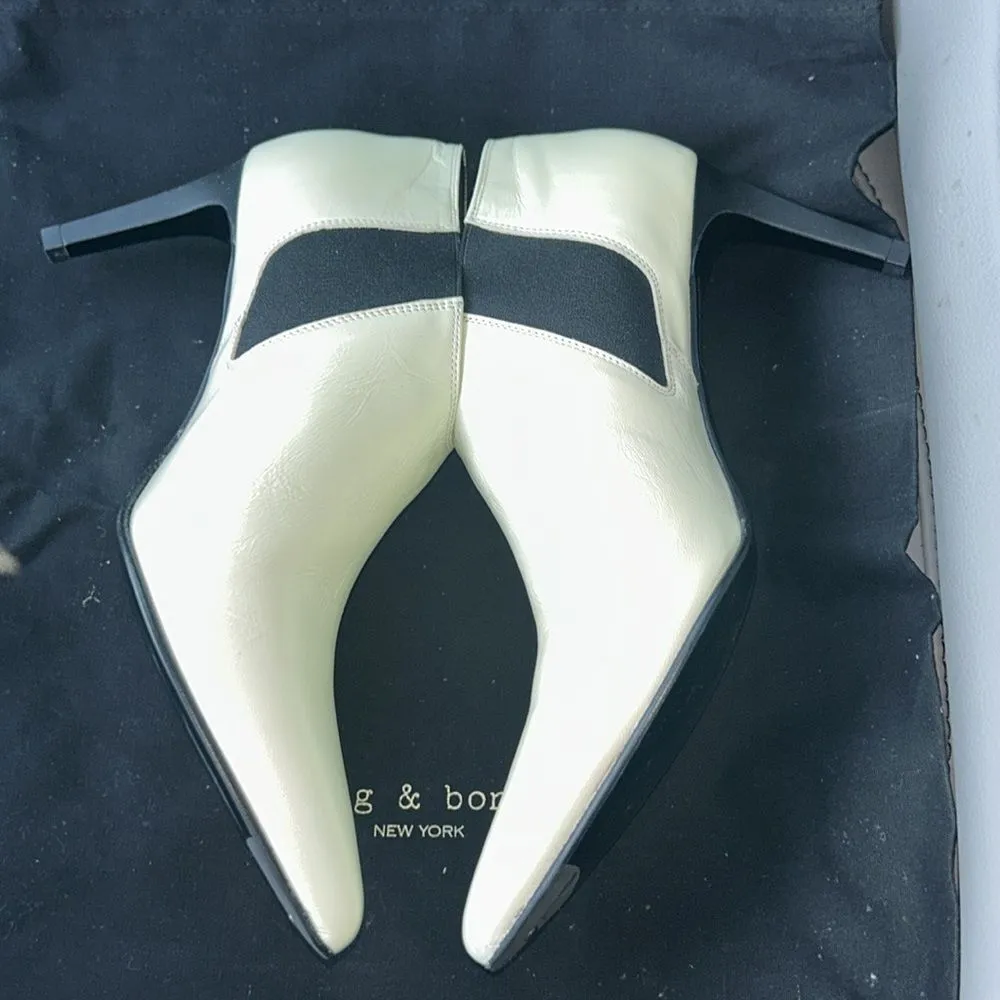 Rag & Bone Antique White Leather Ankle Shoes(Size 39/9) - Image 3