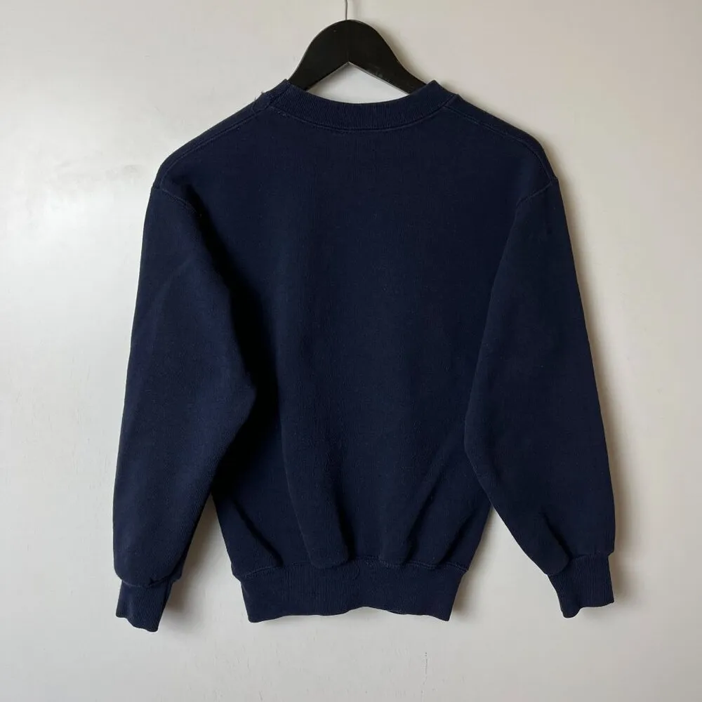 Notre Dame Crewneck Sweatshirt Vintage 90s Extra Small XS Blue Graphic - Image 11