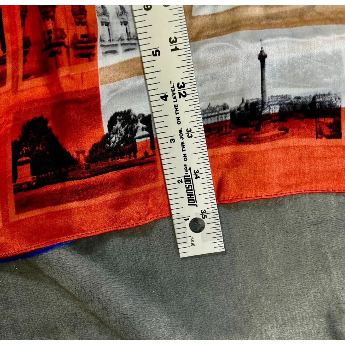 Vince Camuto silk scarf Paris Photograph red blue white - Image 7