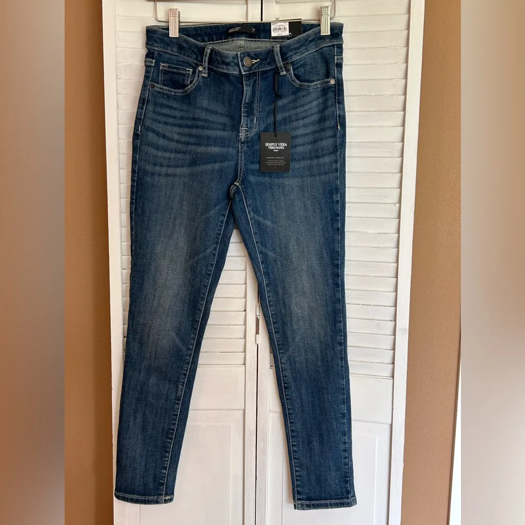 Simply Vera Vera Wang Size 4 Crop High Rise Modern Capri Blue Jeans NWT primrose - Image 4