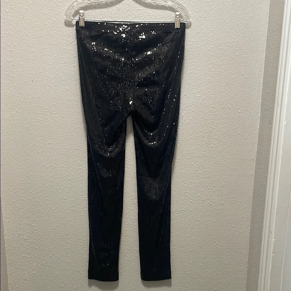 Black Sequin Leggings by BB Dakota Size Small - Image 2
