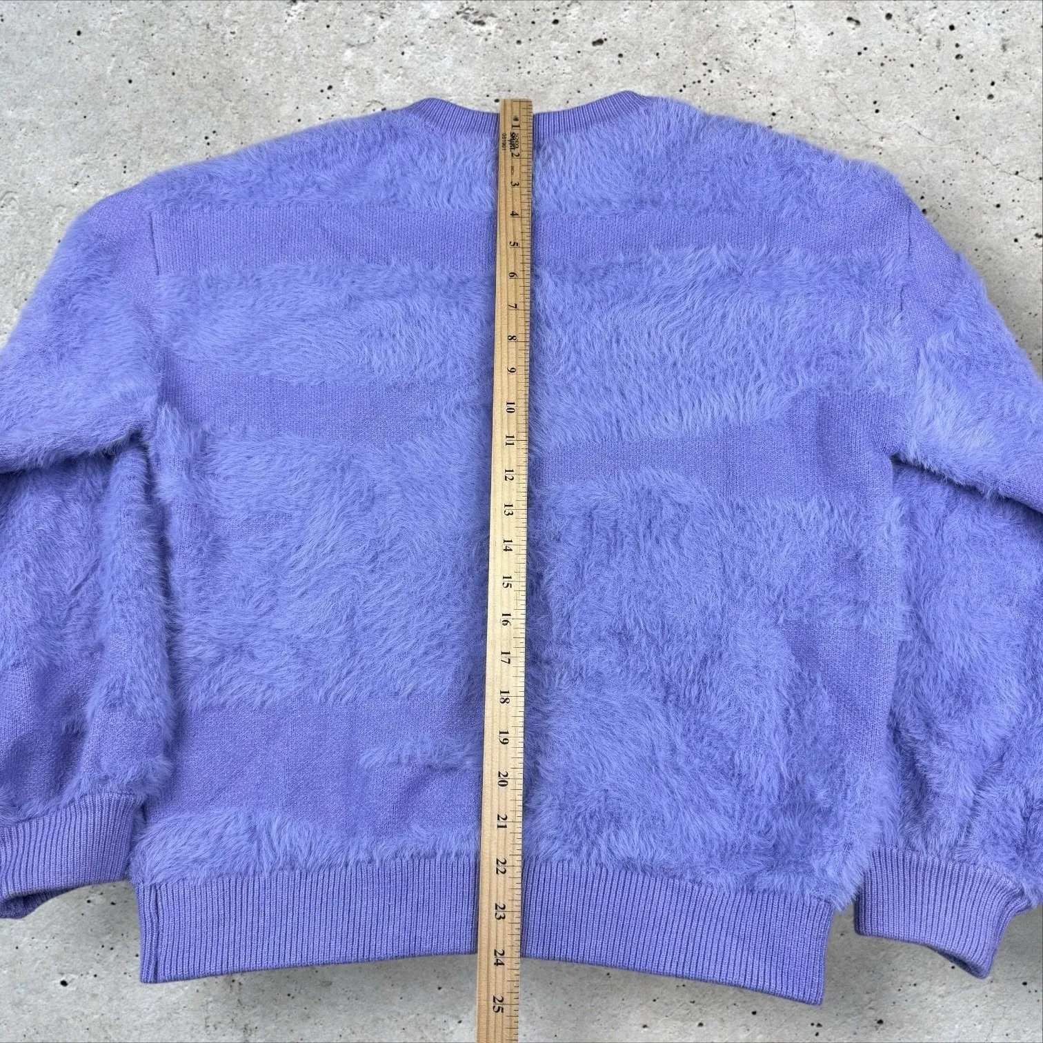 Anthropologie FRNCH Paris Julianne Sweater In Lilac Sz L‎ Balloon Sleeve Fuzzy - Image 5