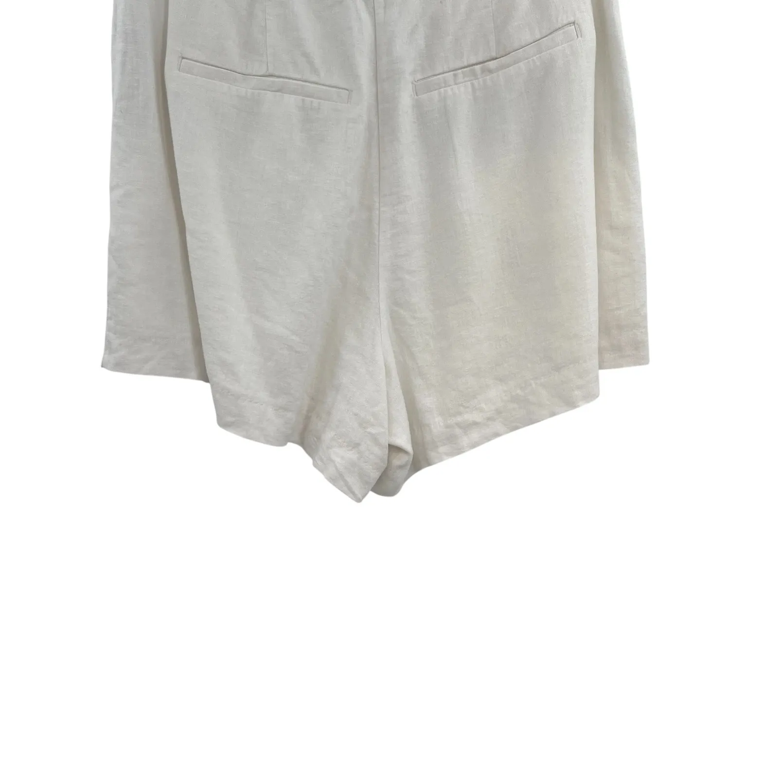 Abercrombie Sloane Tailored‎ Shorts Linen Blend High Rise White Size 32 14R - Image 8