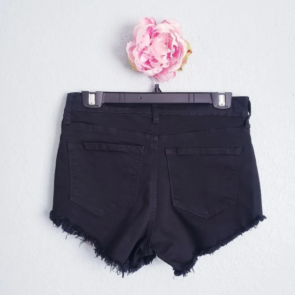 Kancan‎ Black Raw Hem Distressed Shorts Size 27 - Image 6