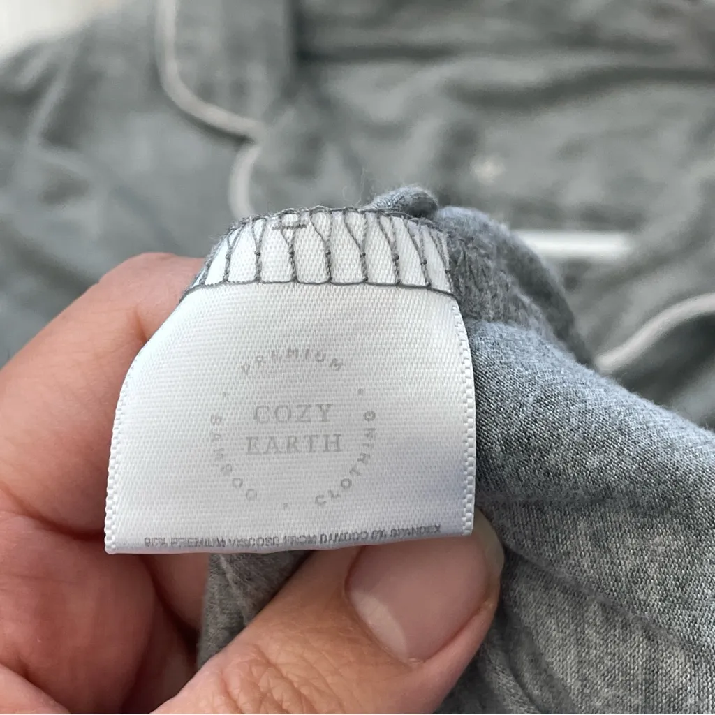 Cozy Earth Top bamboo stretch knit long sleeve pajama womens Gray medium lounge - Image 5