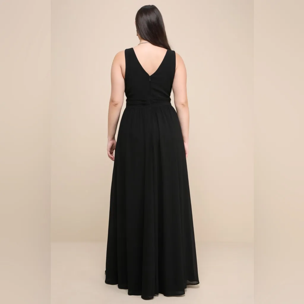 LULU’S Thoughts Of You Black Surplice Maxi Dress - Image 8