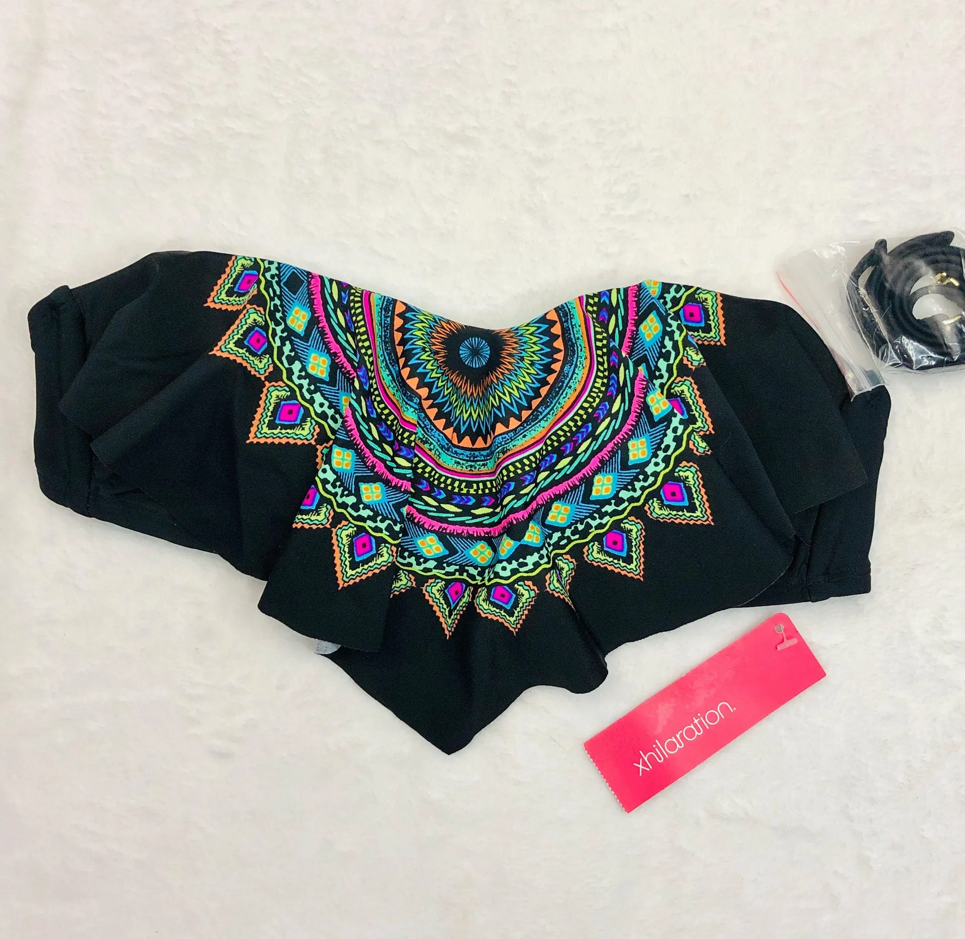 Boho Medallion Coast to Coast Aztec Tribal Bikini Top Strapless NWT - Image 2