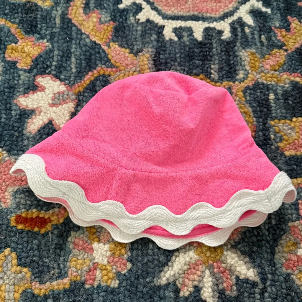 Sundress Bright Pink Scalloped Edge Bucket Hat S - Image 2