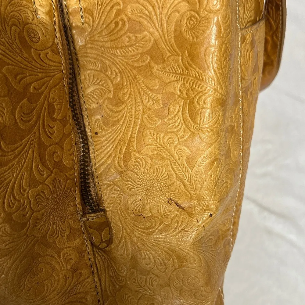 Steven By Steve Madden Embossed Mustard Colored leather Shoulder Bag - Image 10