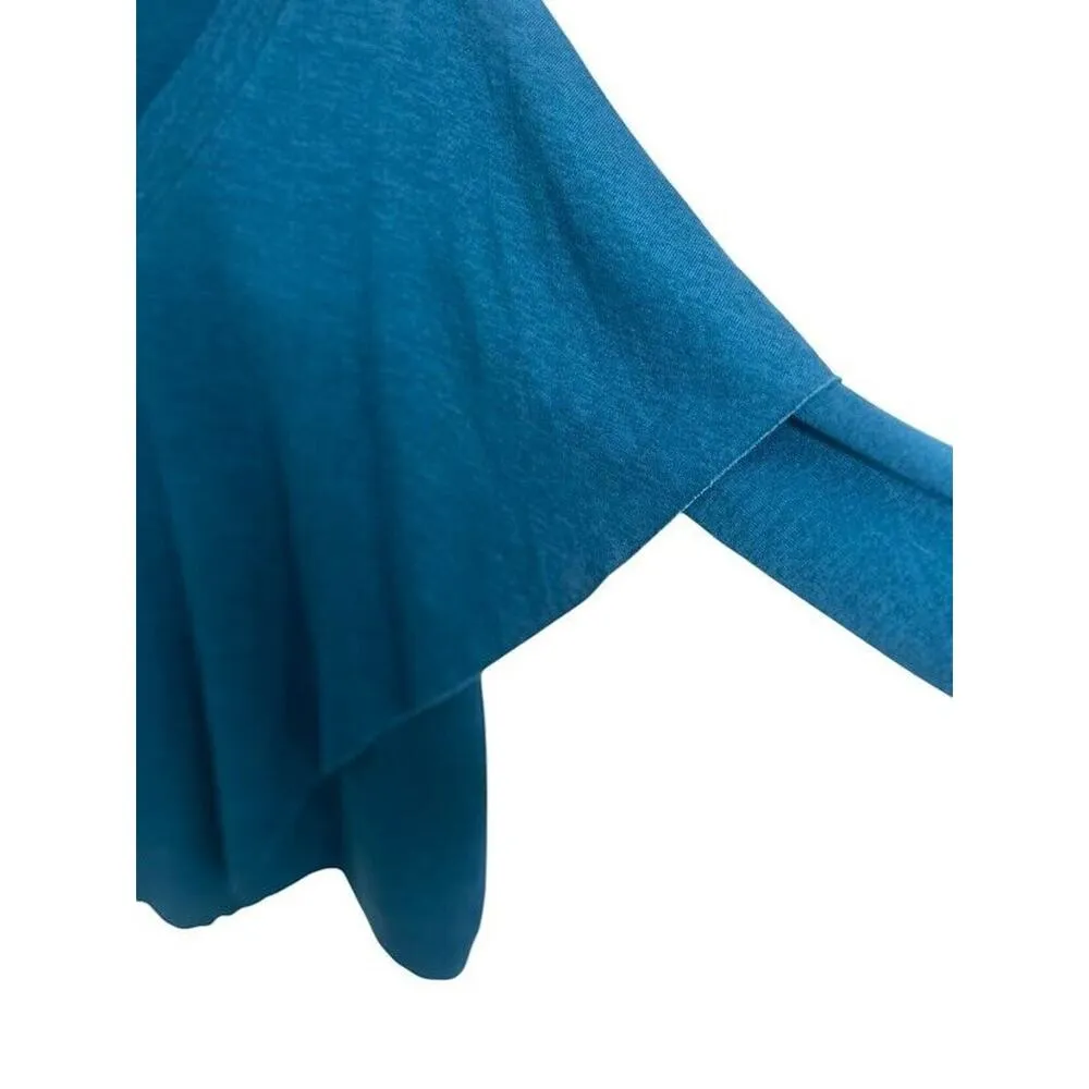 Soft Surroundings Madison Blue Asymmetrical Cape Lagenlook Tunic Sweater Plus 1X - Image 3