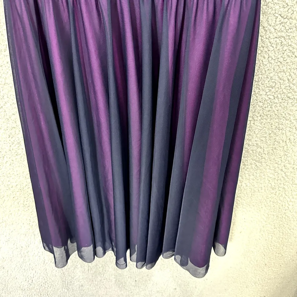 Jessica Howard Babydoll‎ Dress Womens 6P Purple Mesh Overlay Rhinestone Y2K HOCO - Image 5