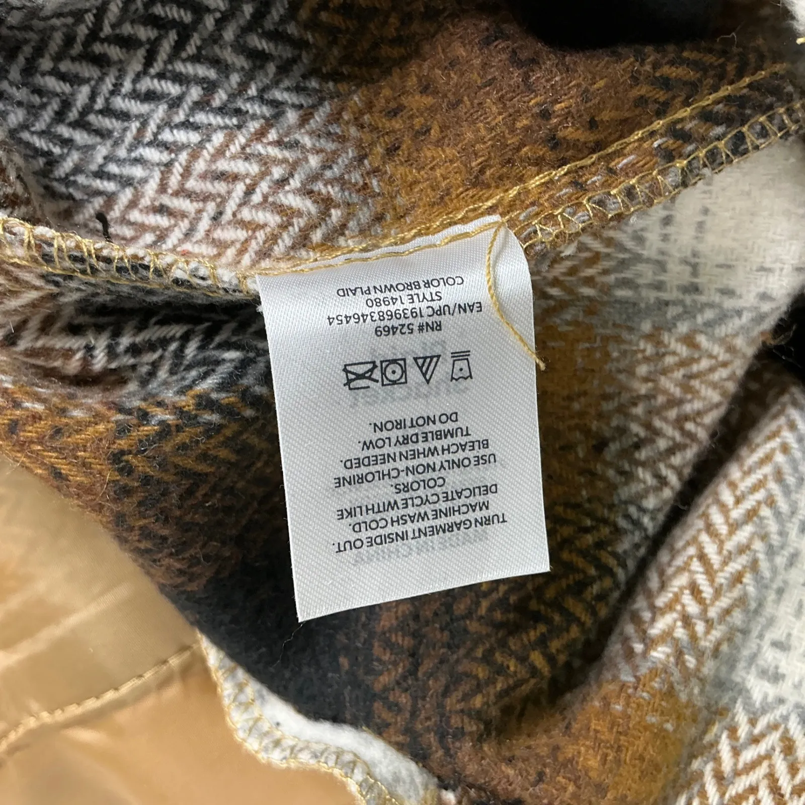 Women's Plaid Shacket Jacket XL Brown Black Button Down Long Sleeve Fall Coat - Image 8