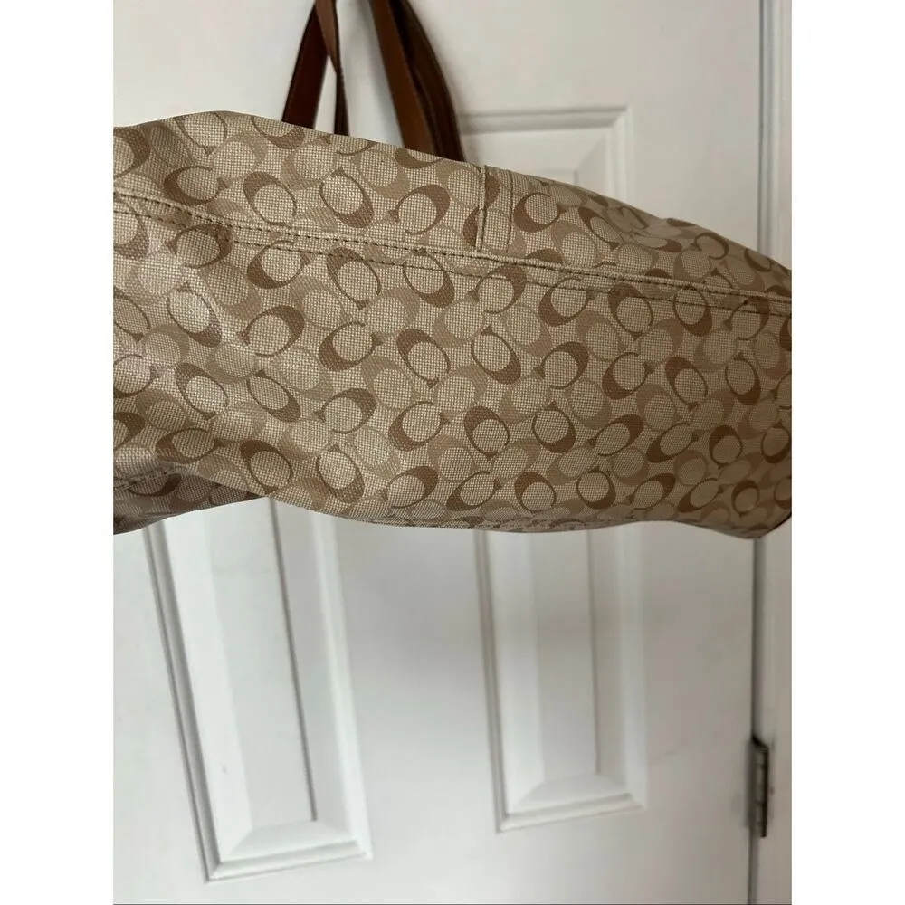 Coach F17179 Chelsea Signature Coated Canvas Shoulder Tote Bag Brown - Image 8