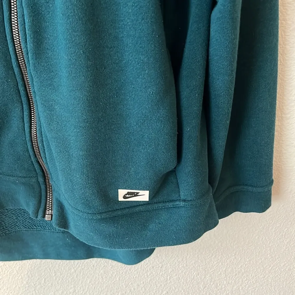 Nike Women’s Full Zip Asymmetrical Modern Cape Jacket Hoodie Teal Size Large - Image 4