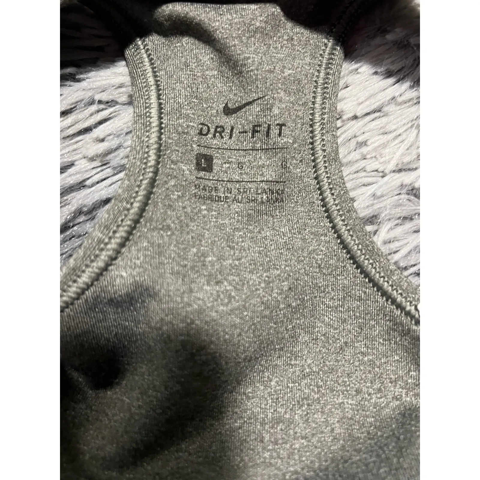 Nike Sports Bra Medium Support Classic Swoosh Training‎ Gray CN5262 Size Large L - Image 5