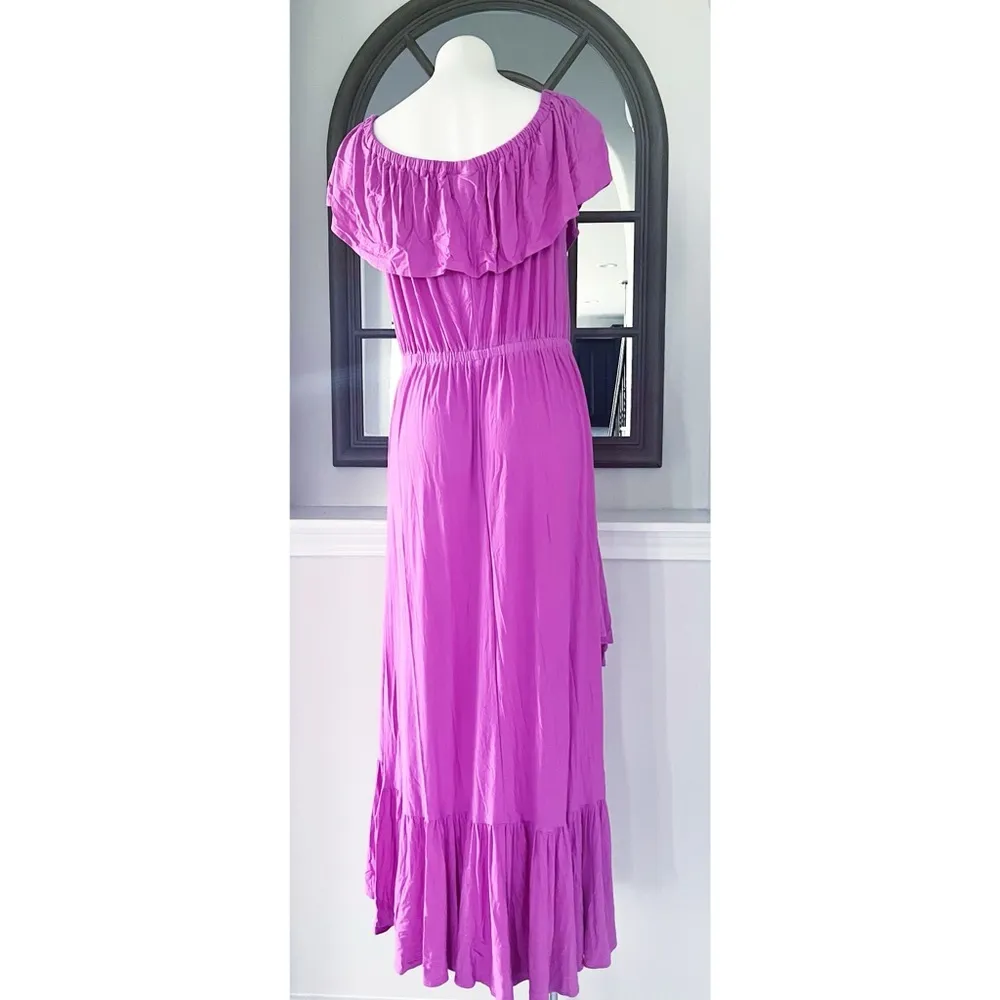 Lane Bryant Ruffle Off-The-Shoulder Maxi Dress in Purple Size 14/16 EXCELLENT! - Image 7