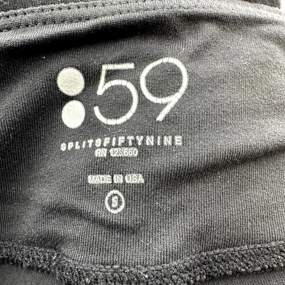 Splits59 Leggings Athletic Logo Pull On Stretch Skinny Fit Black Small - Image 3