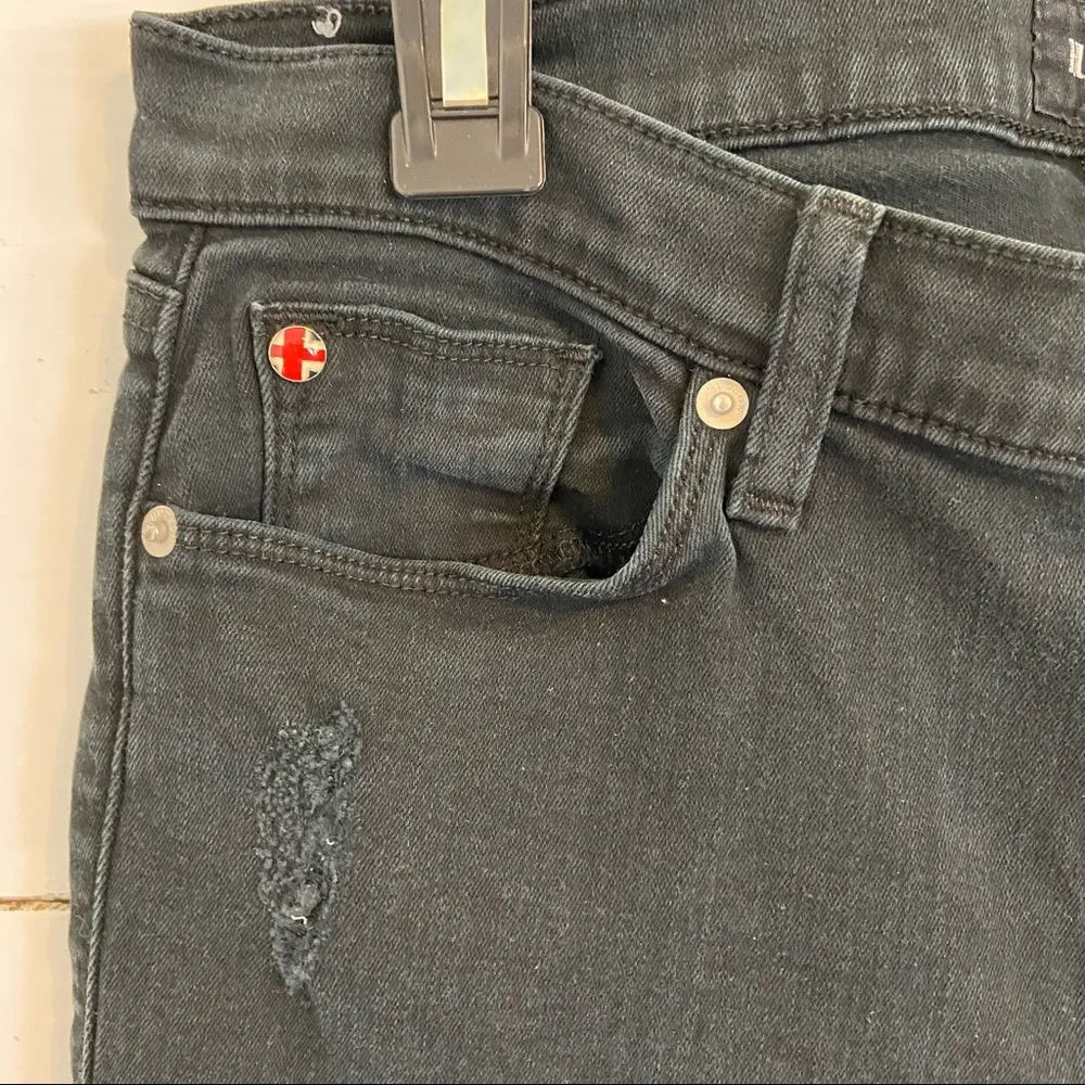 Hudson Black/Navy Blue Distressed Krista Ankle Super Skinny Jeans. Size … - Image 6