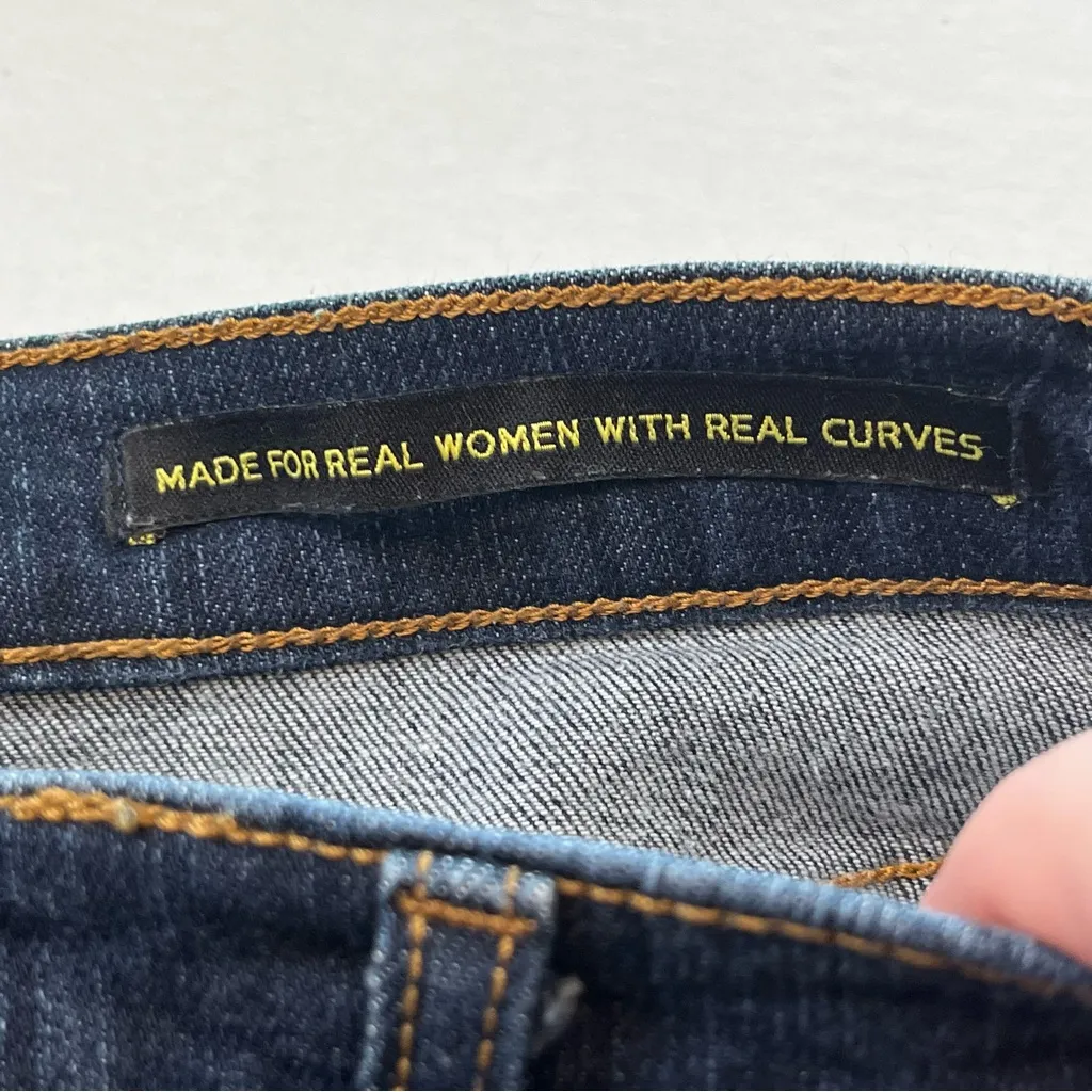 NYDJ Womens Size 4 Blue Dark Wash Denim Jeans Straight‎ Tummy Tuck Five Pockets - Image 4