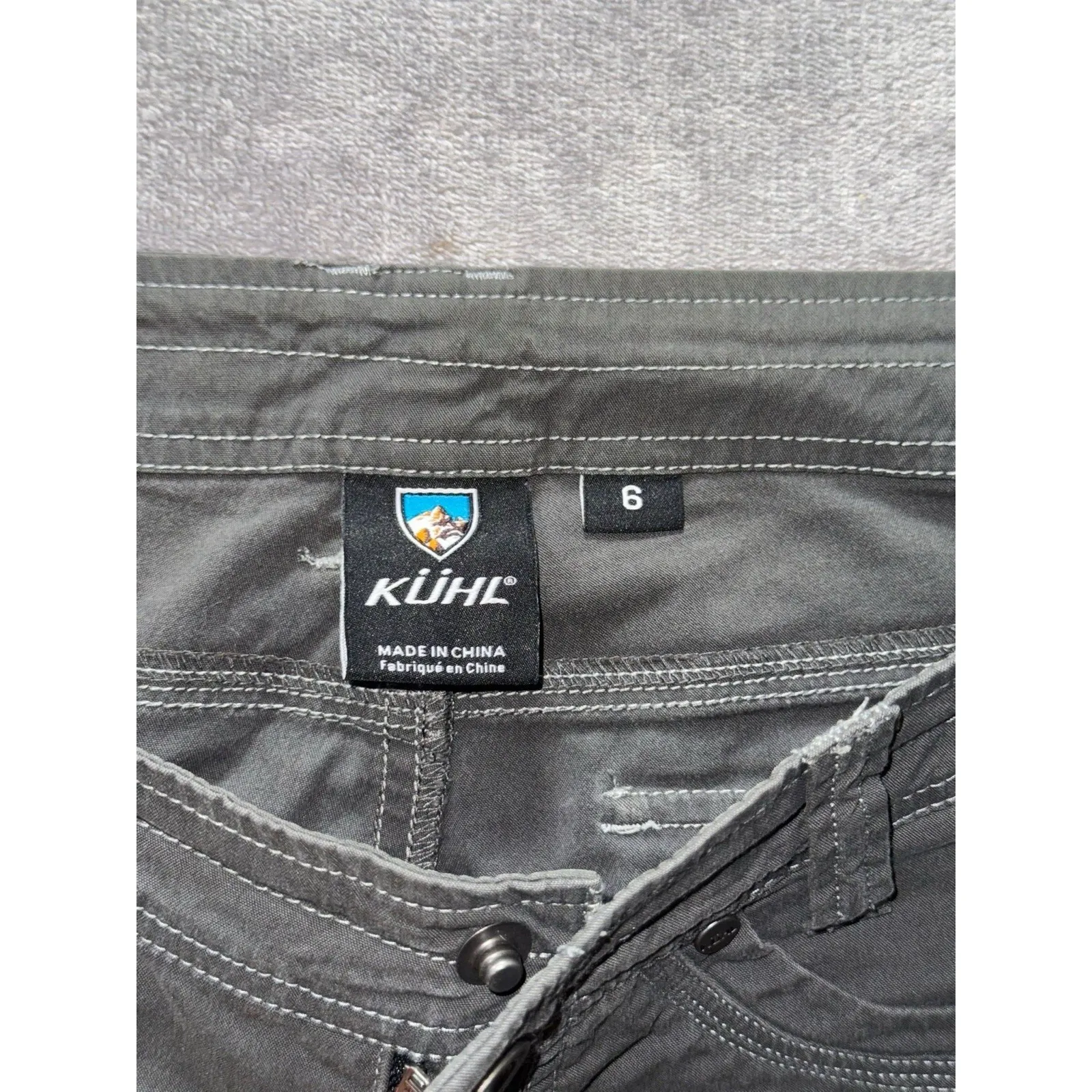 Kuhl Women's Free Range Hiking Cargo Shorts Mid Rise‎ Charcoal Sz 6 - Image 3