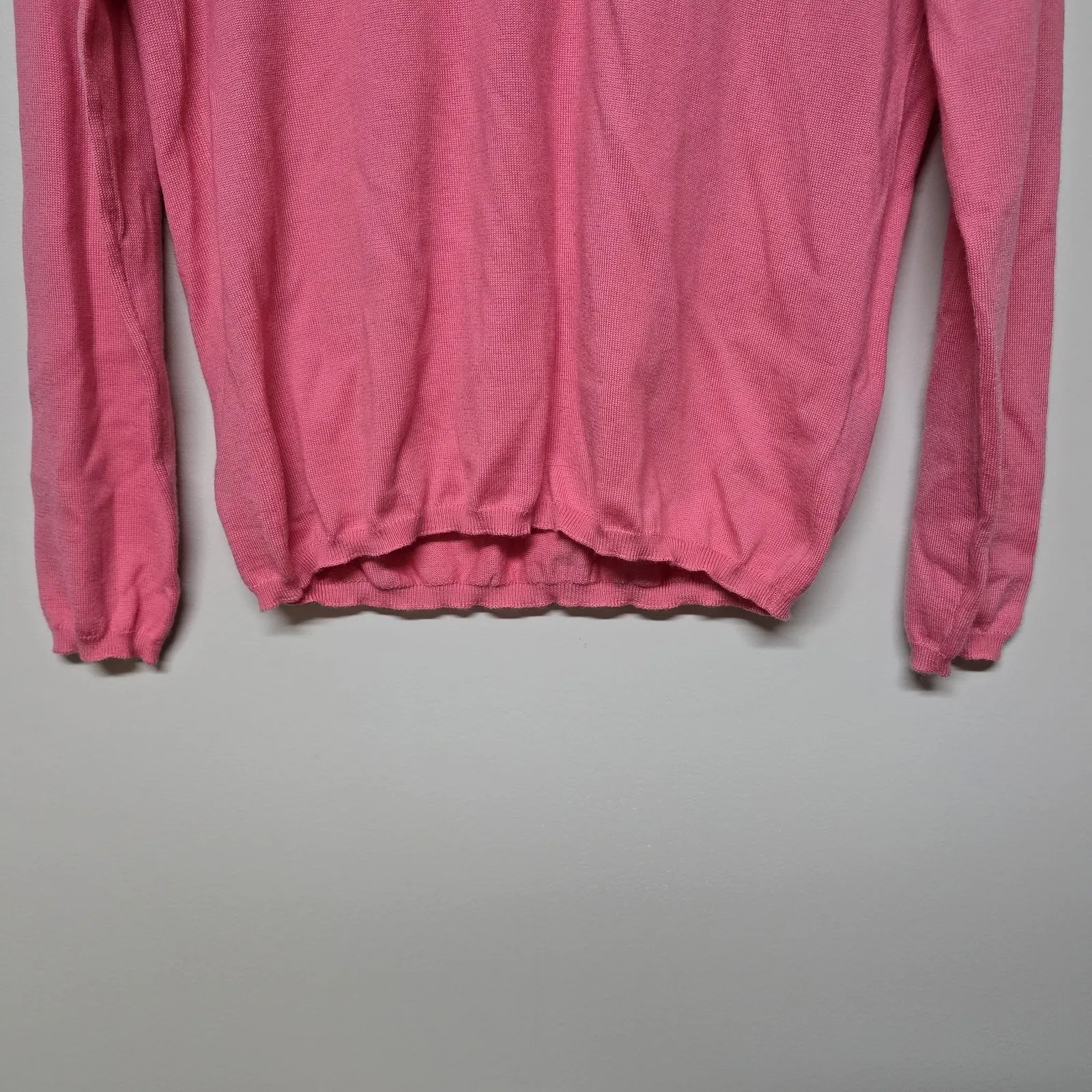 MANRICO Womens 100% Cashmere Sweater Pink Lightweight Crewneck Long Sleeve Italy Size L - Image 2