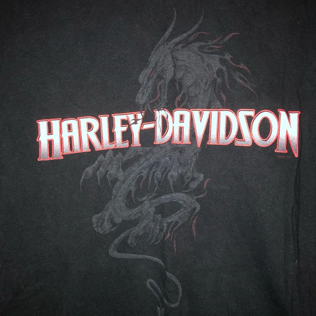Harley Davidson Indianola, Iowa Unisex Black Casual Graphic Tee Size Medium - Image 2