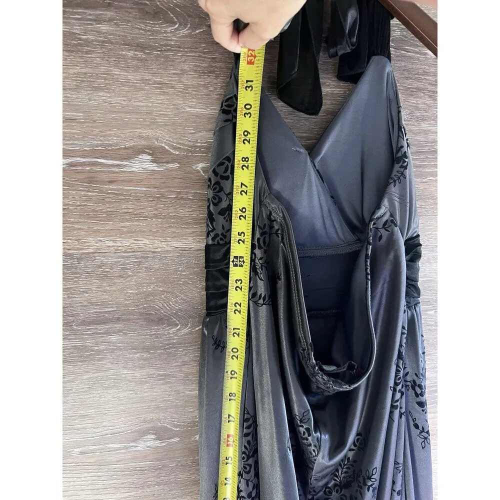 Y2K Dress Size Large Black Vintage Mini Party Trixxi Gothic Whimsical V Neck Tie - Image 9