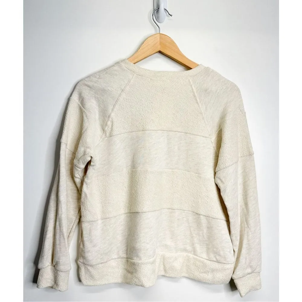 Everleigh Shirt Womens Steipe Knit Pullover Sweater Cream Oatmeal Medium NWT - Image 2