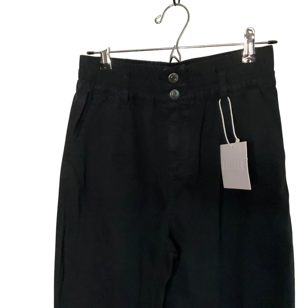 PISTOLA High-Waisted Black Elastic Waist Pants 26 Button Front Closure Pockets - Image 11