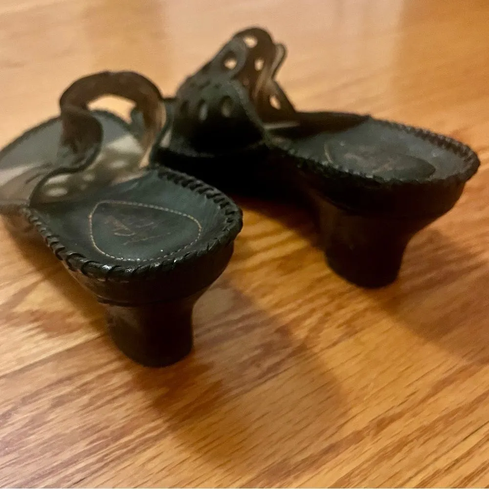 Clarks Artisan Wedge Heel Thong Sandals Black 8M - Image 7