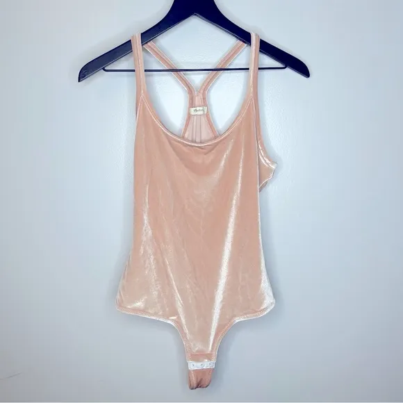 Madewell Tan Velvet Racerback Bodysuit Size‎ M - Image 6