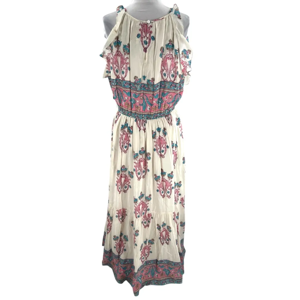 Bell by Alicia Bell Riley Silk Cotton Tapestry Maxi Dress Sz L Blue Size L - Image 3