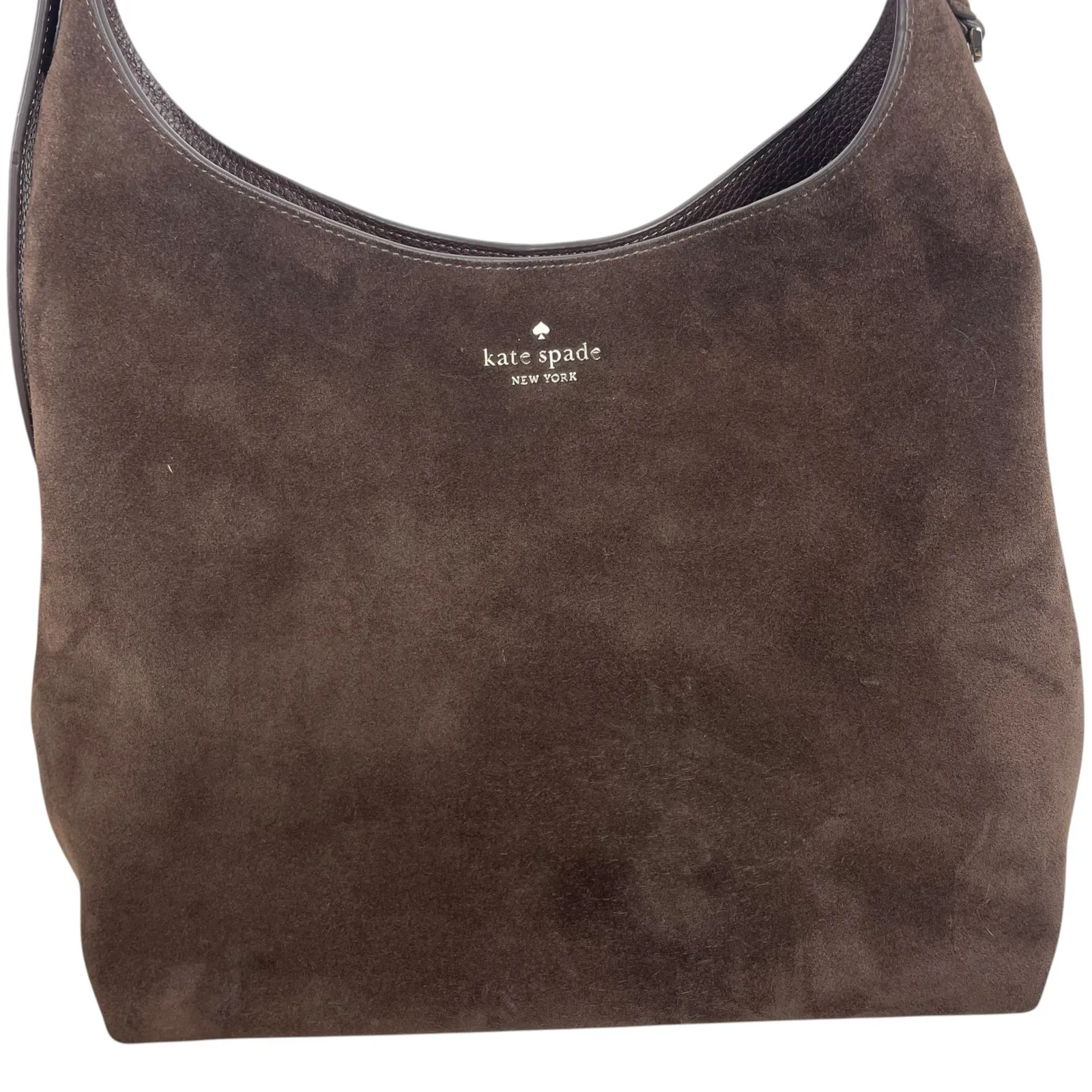 Kate Spade 454 Suede Large Shoulder Bag Lena Bifold Wallet Set Hot Fudge - Image 9