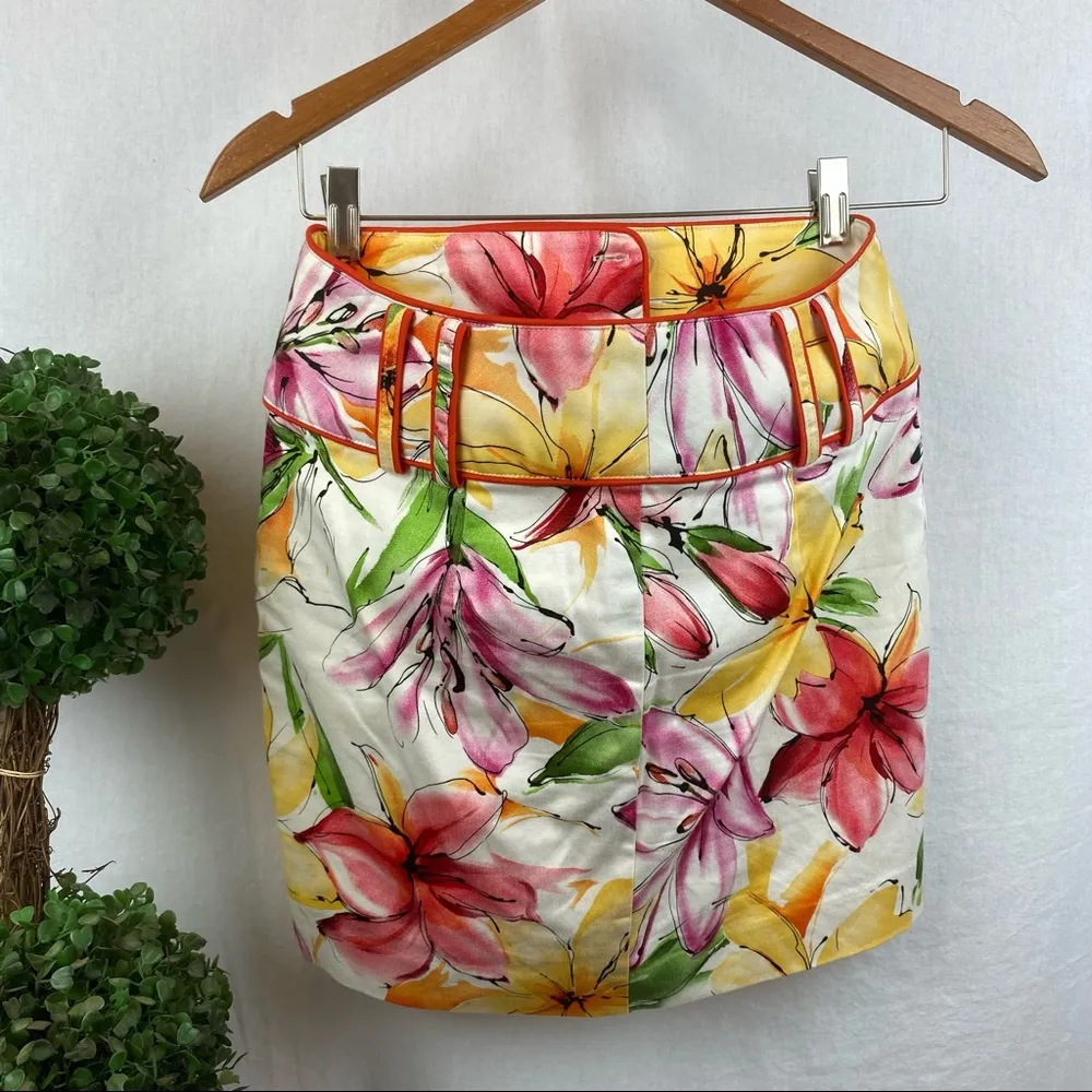 Cache Floral Print Mini Skirt Skort With Shorts - Image 3