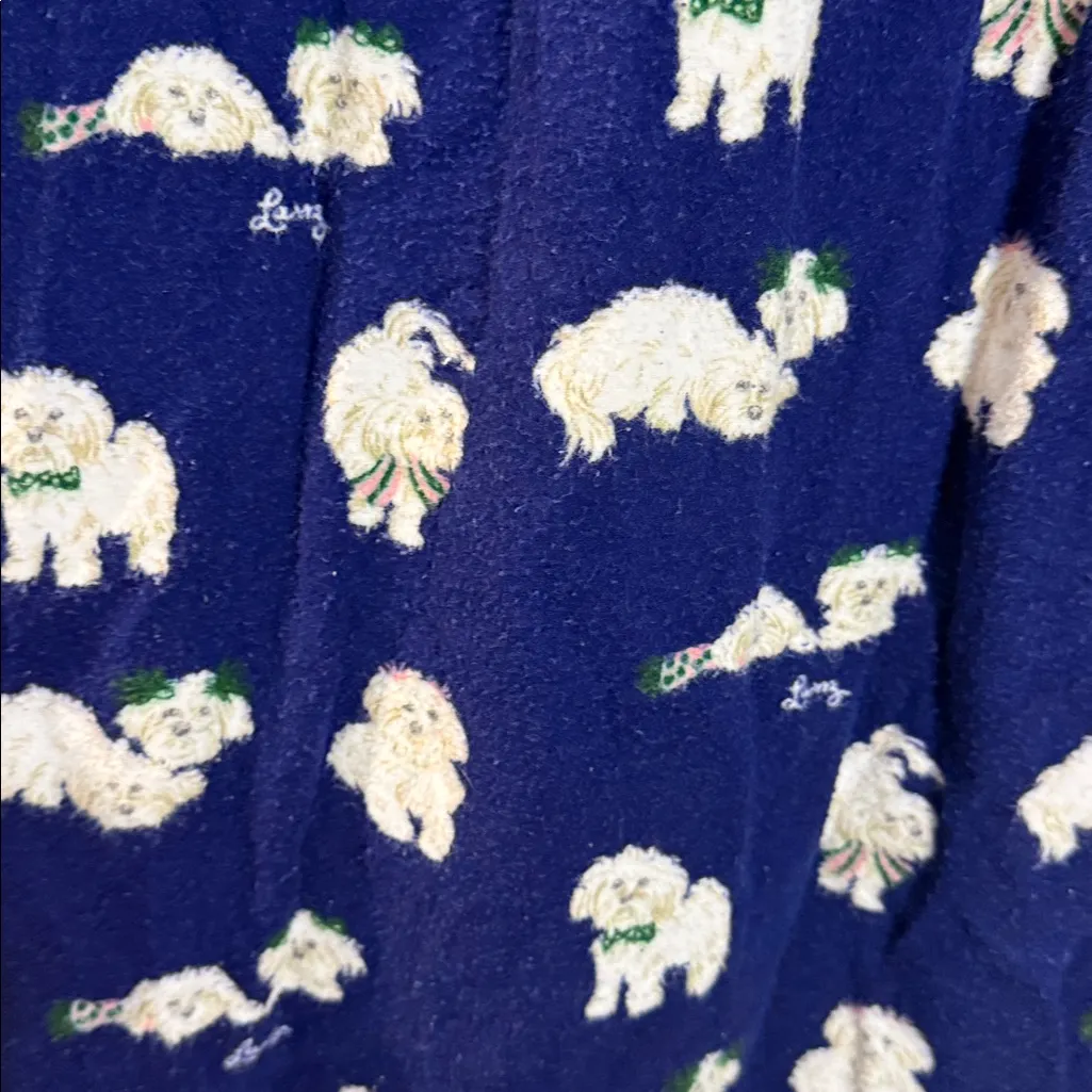 Lanz of Salzburg Puppy Love full length flannel gown medium Blue - Image 8