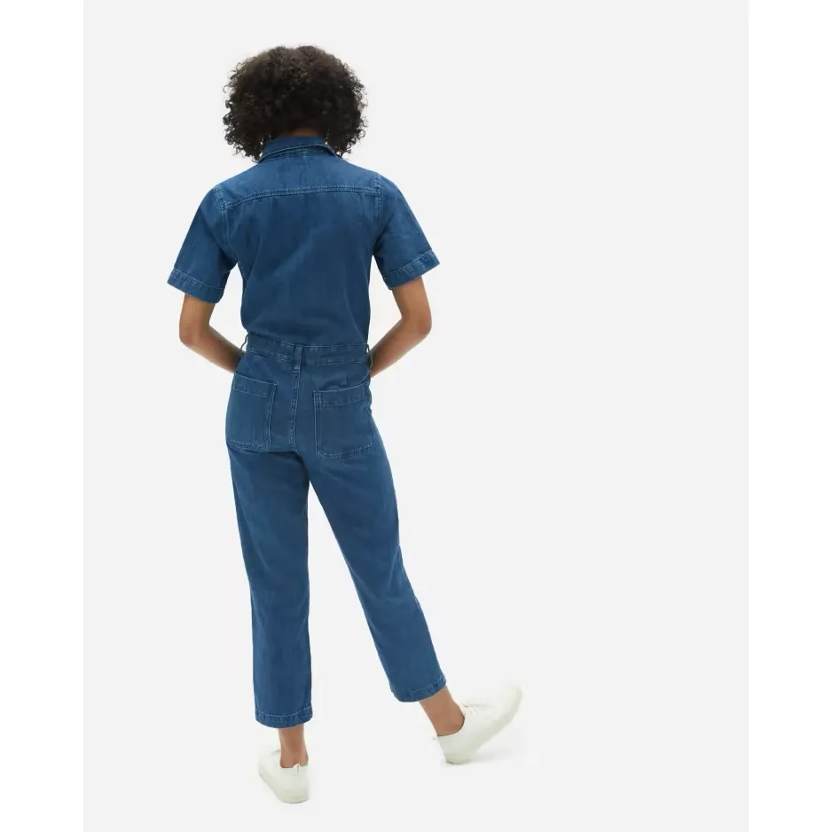 Super Soft Denim Coverall Jumpsuit - Image 3