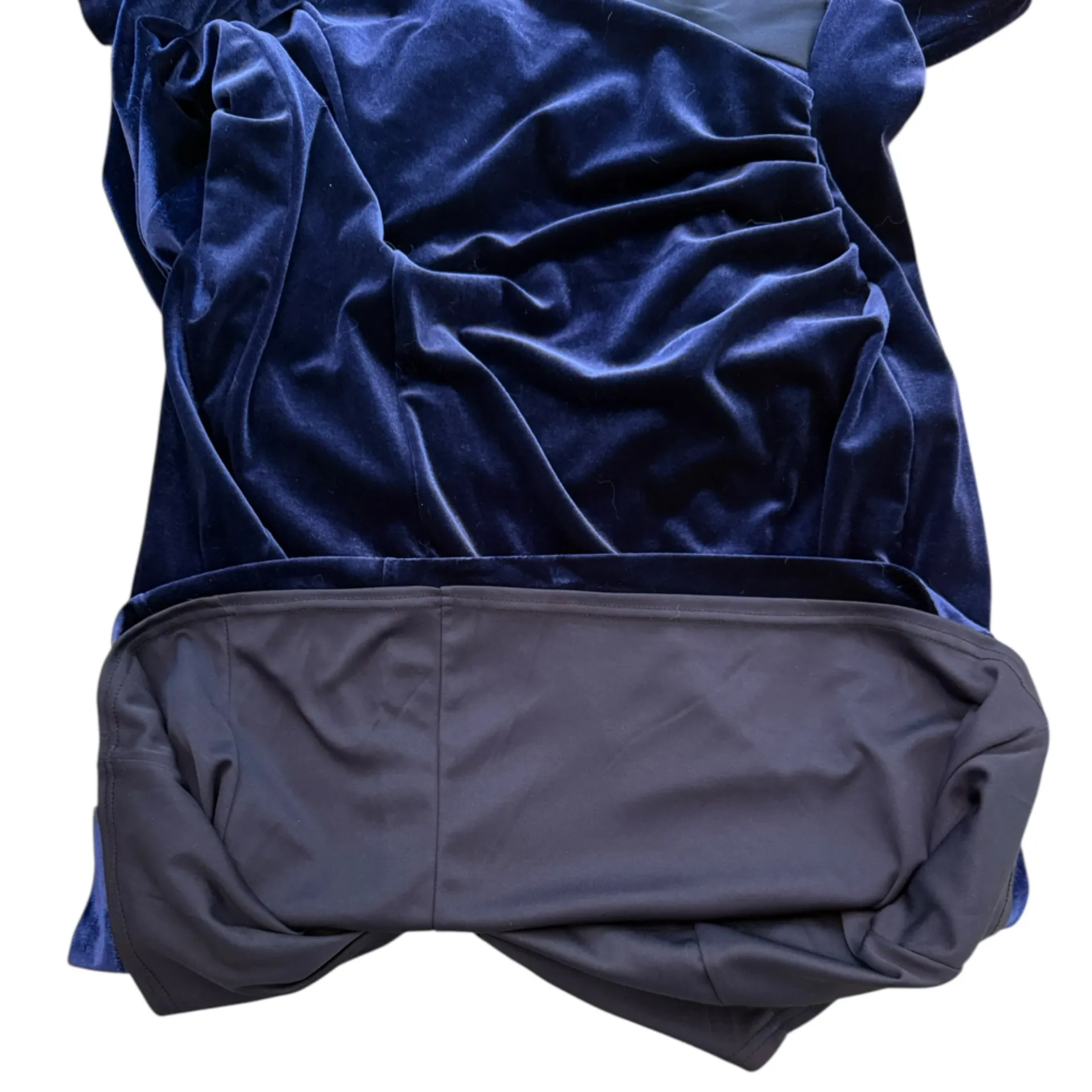 Leslie Fay Velvet Surplice Deep V Neck Ruched Long Sleeve Cocktail Dress Size 16 - Image 5