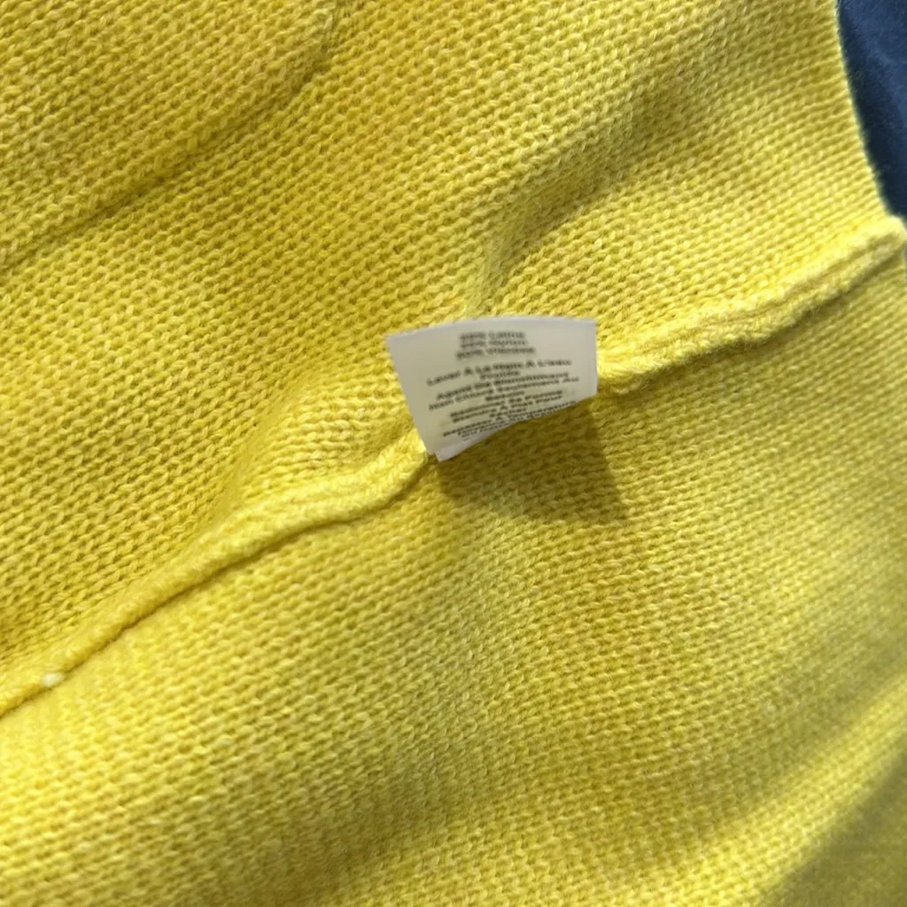 NWOT Talbots  Sweater CardiganYellow Wool Blend Open Front Pockets - Image 8