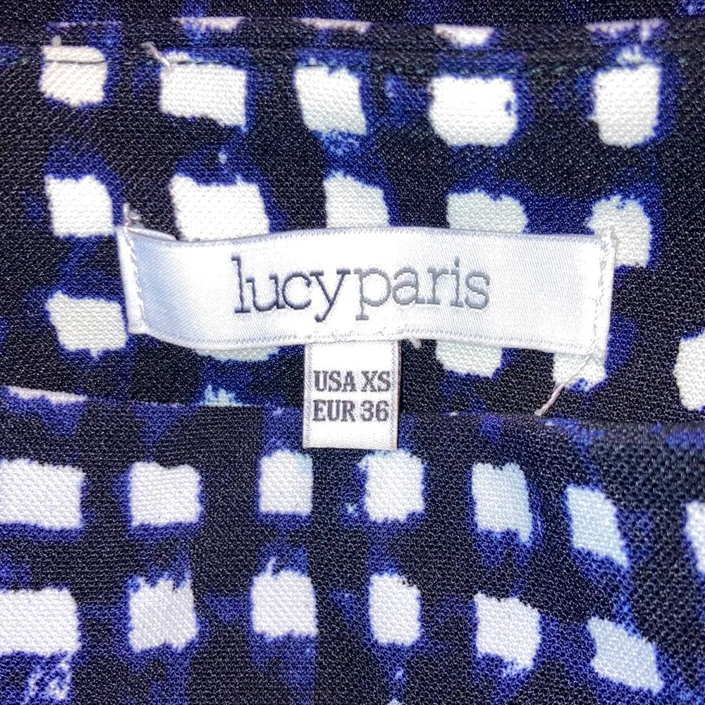 Lucy Paris Geometrical Pencil Skirt Size XS Navy Blue & White - Image 3