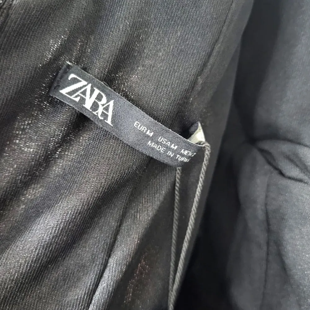 NWT Zara Plunging VNeck Draped Tulle Ruched Long Sleeve Mini Dress in Red/Multi - Image 6