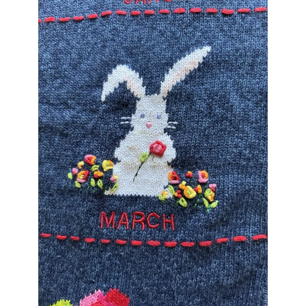 Marisa Christina Classics‎ Months of Year Sweater Size XL Cotton Blend Teacher Blue - Image 10