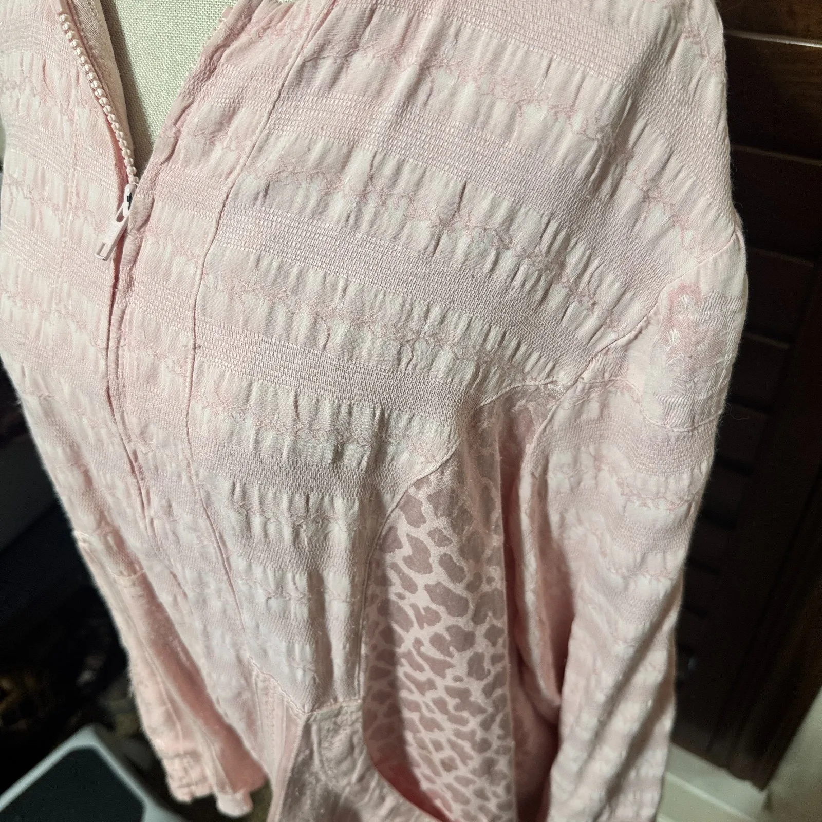 CITRON Santa Monica Hoodie Jacket Lightweight Pink full zip sz L USA textured Size L - Image 3