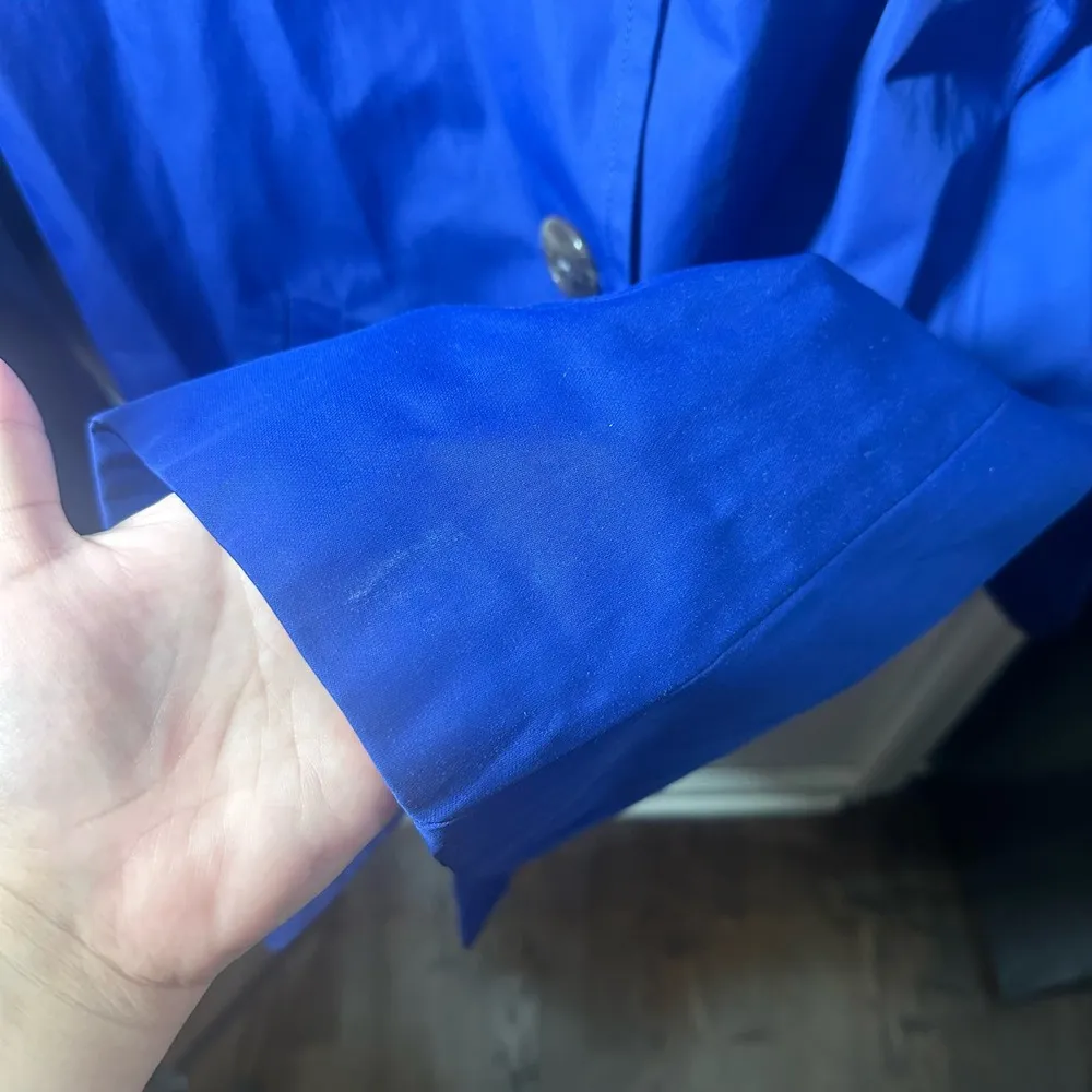 Ellen Tracy Royal Blue Rain Jacket Size Medium - Image 10